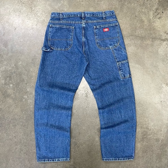 Dickies Carpenter Jeans Men’s 38x32 Blue Denim Workwear Y2K Relaxed Fit Utility - Picture 2 of 8